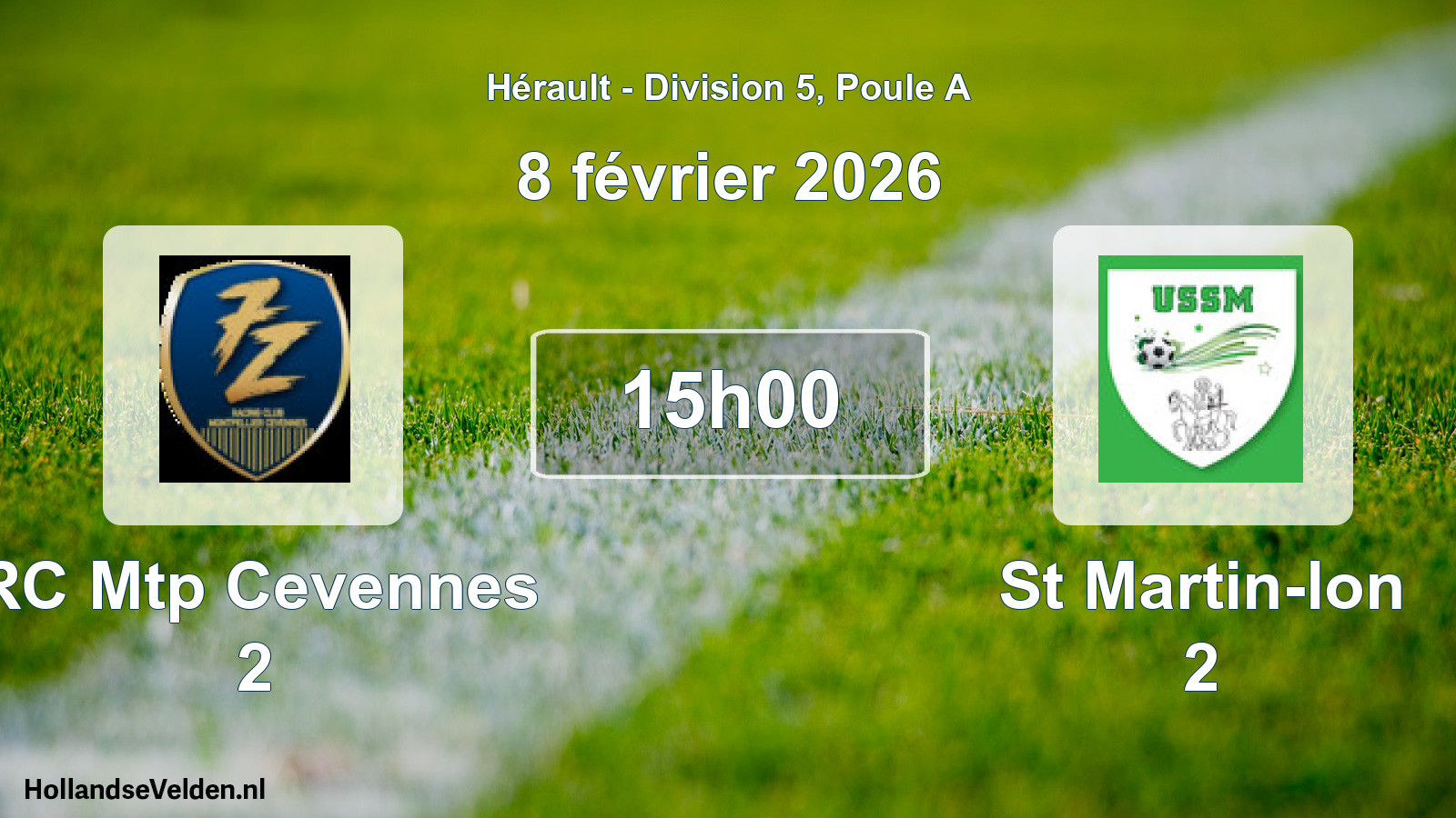 Match programmé: RC Mtp Cevennes 2 - St Martin-lon 2 (8 février 2026)