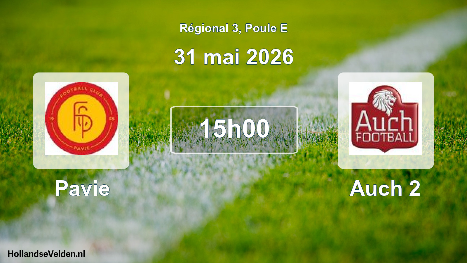 Geplande wedstrijd: Pavie - Auch 2 (31 mei 2026)