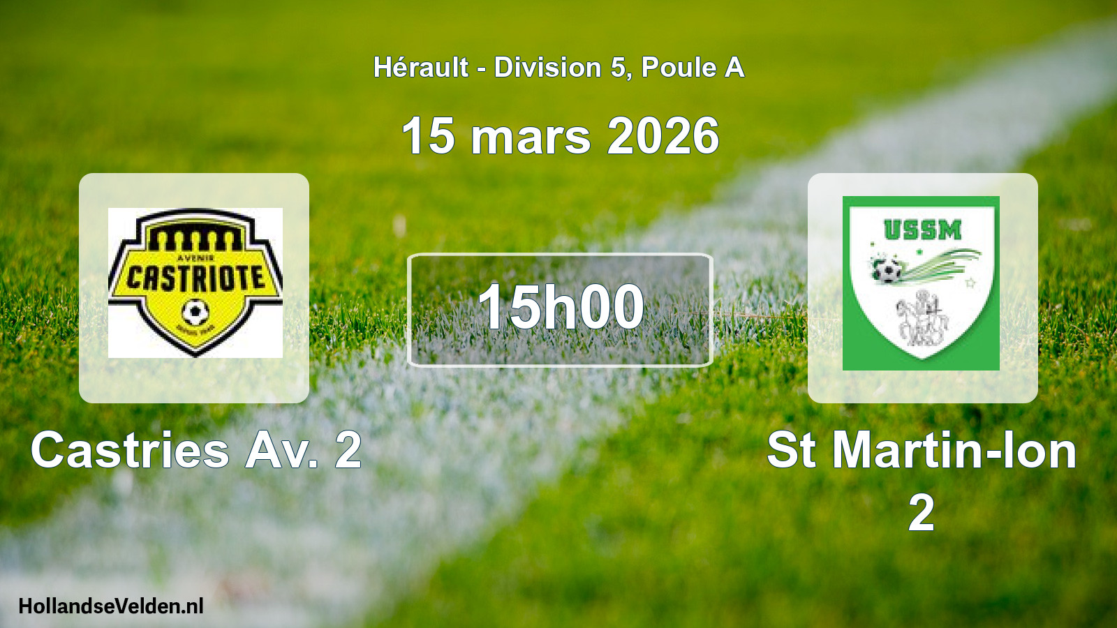 Scheduled Match: Castries Av. 2 - St Martin-lon 2 (15 March 2026)