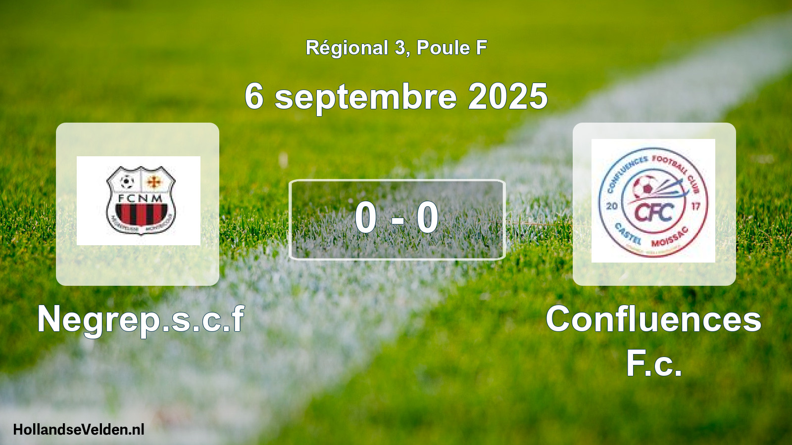 Gespeelde wedstrijd: Negrep.s.c.f - Confluences F.c. 0 - 0 (6 septembre 2025)