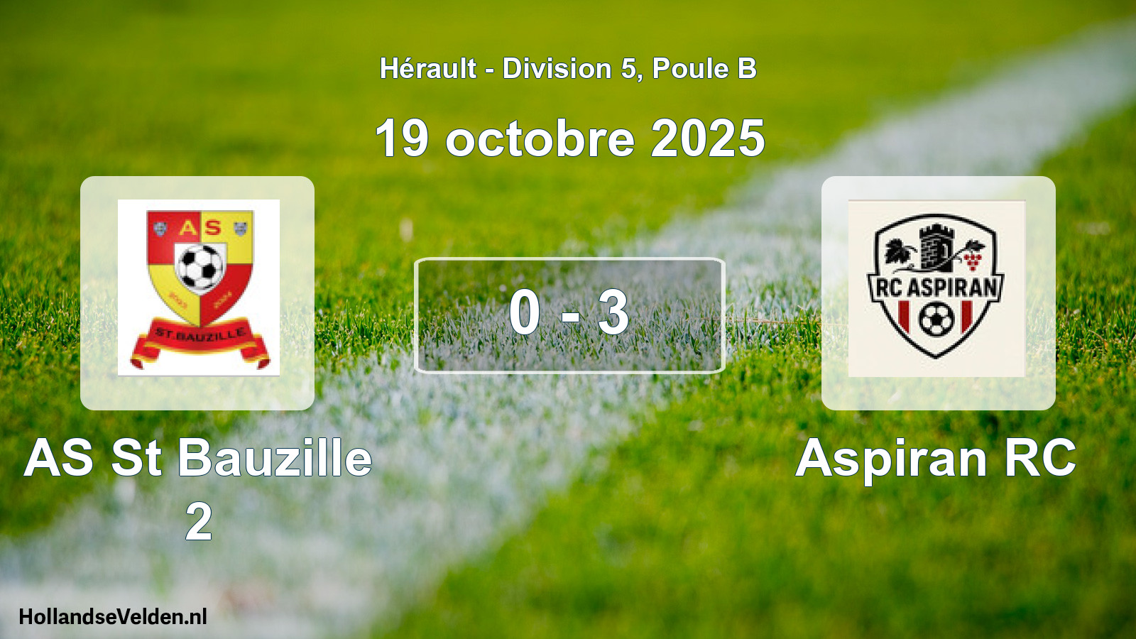 Total number of matches played: AS St Bauzille 2 - Aspiran RC 0 - 3 (19 October 2025)