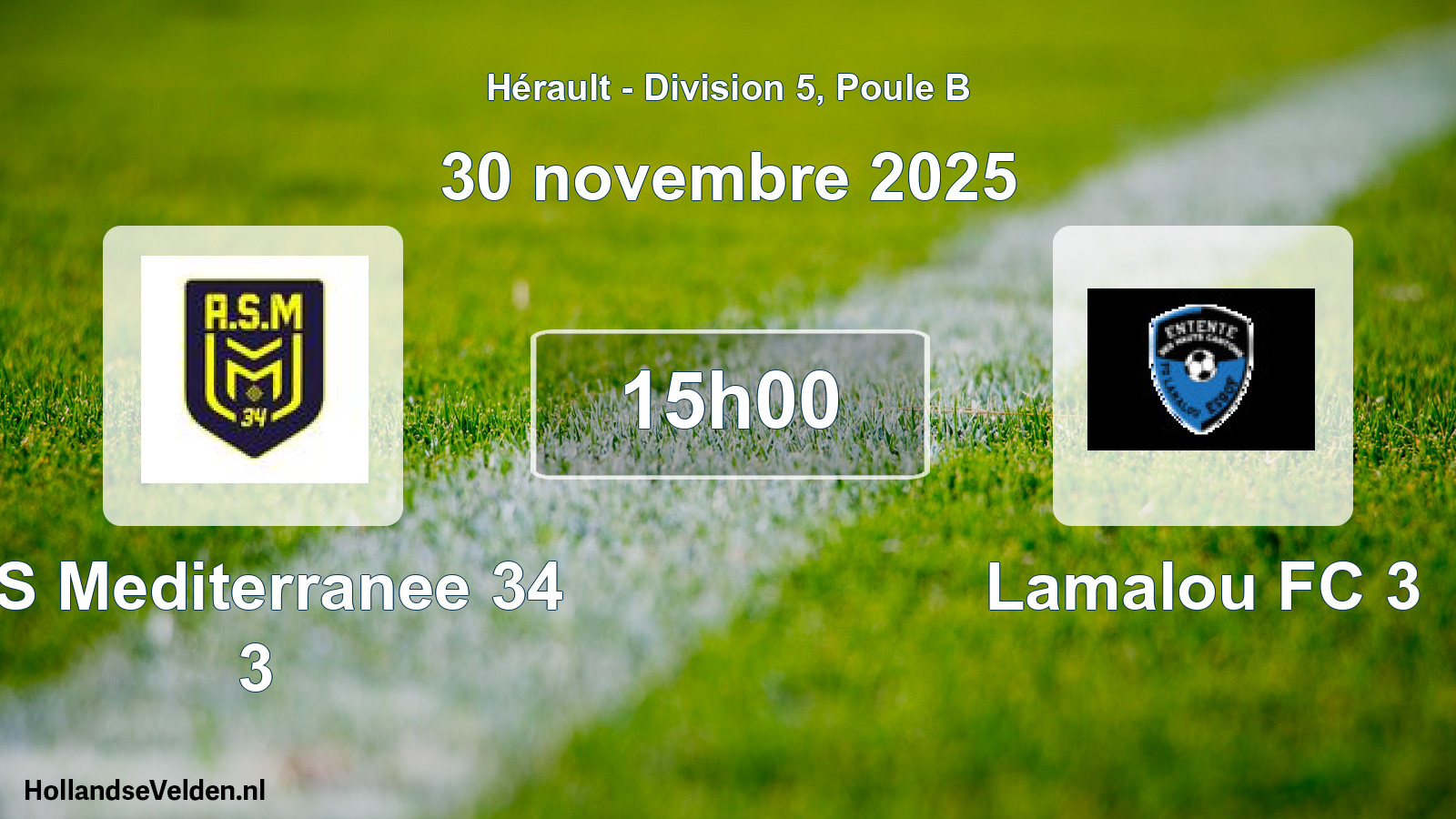 Scheduled Match: AS Mediterranee 34 3 - Lamalou FC 3 (30 November 2025)
