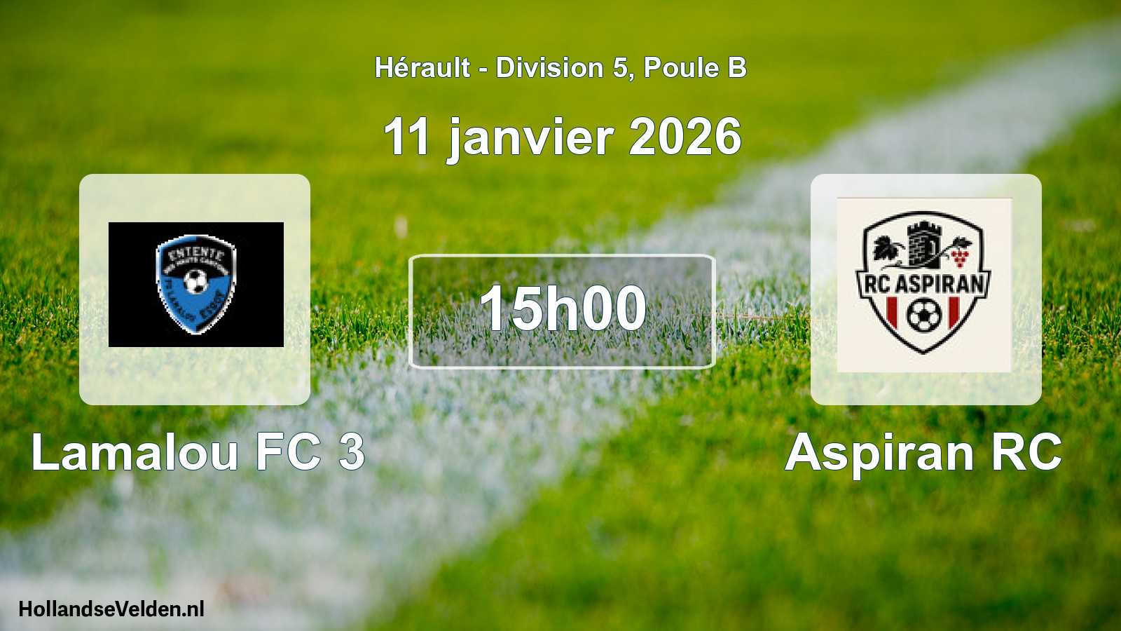 Scheduled Match: Lamalou FC 3 - Aspiran RC (11 January 2026)
