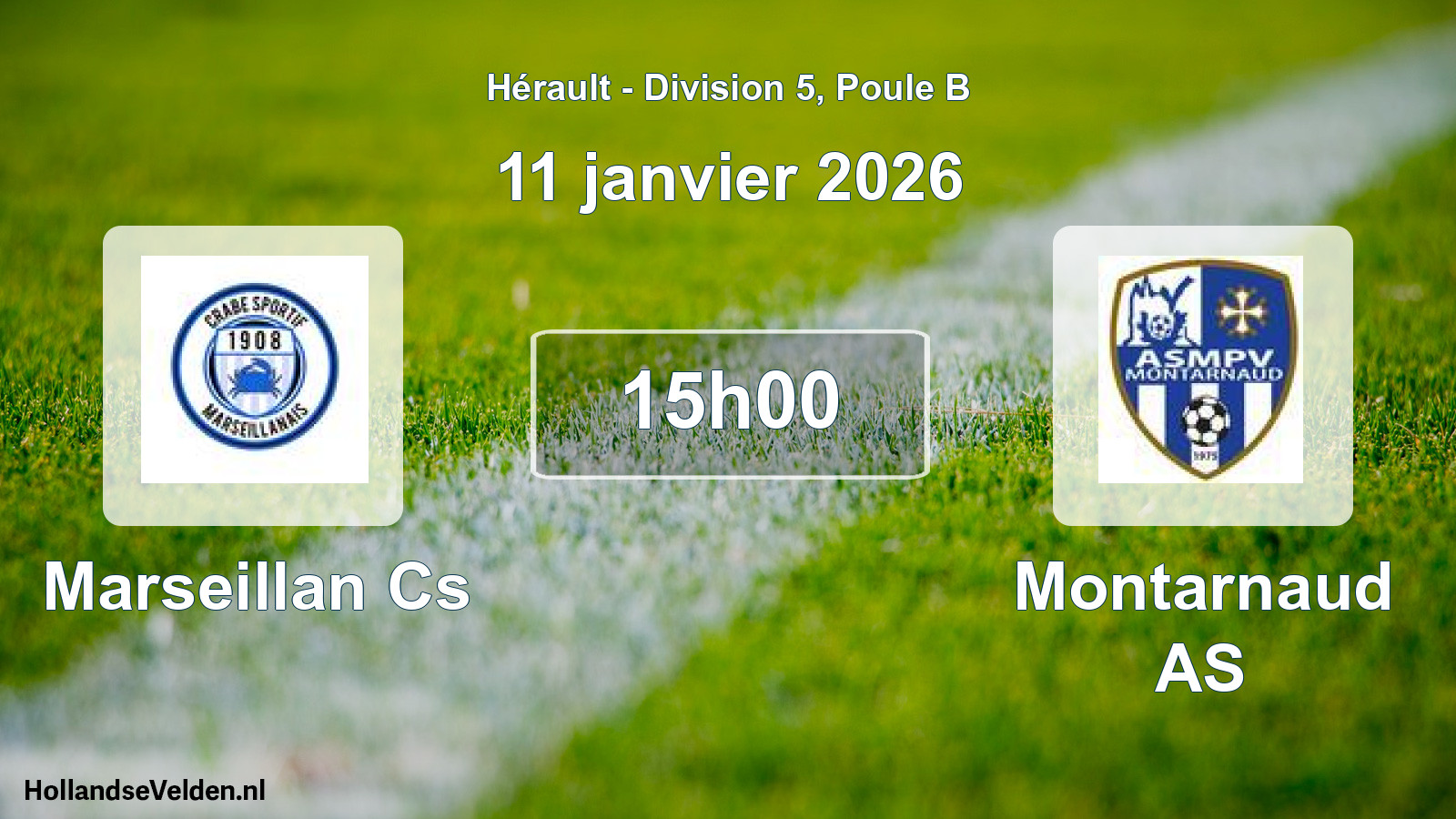 Match programmé: Marseillan Cs - Montarnaud AS (11 janvier 2026)