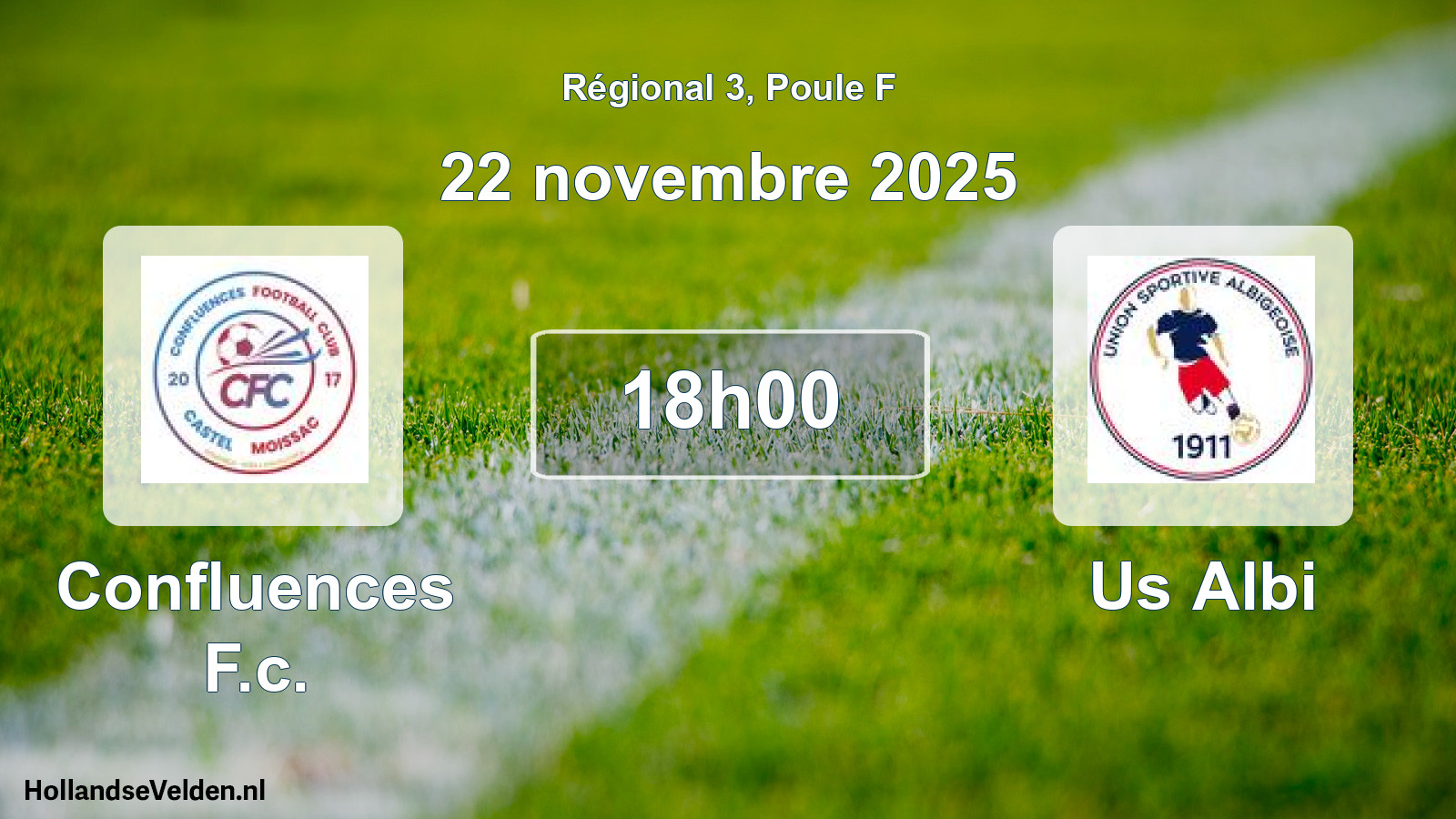Scheduled Match: Confluences F.c. - Us Albi (22 November 2025)