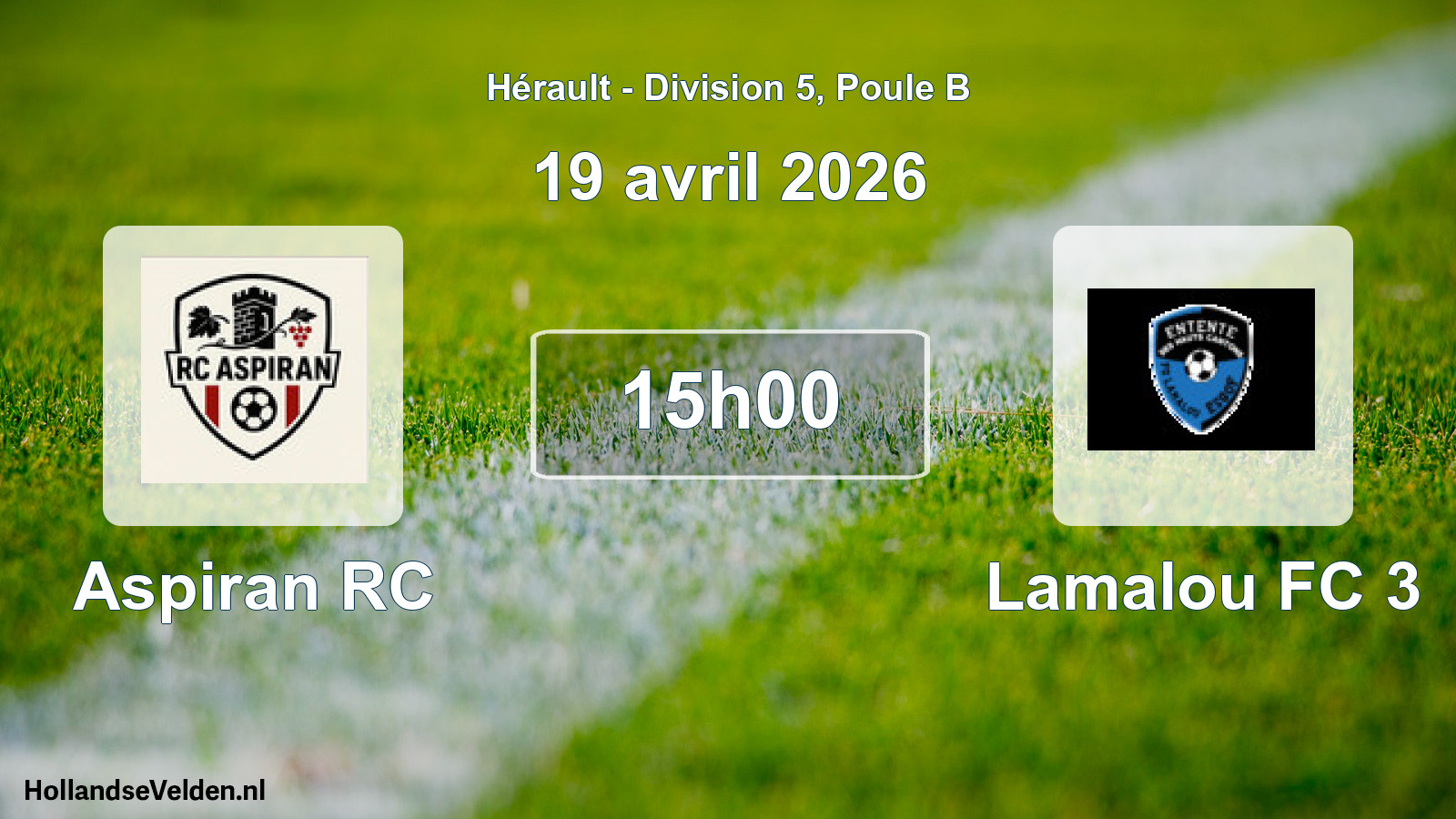 Scheduled Match: Aspiran RC - Lamalou FC 3 (19 April 2026)