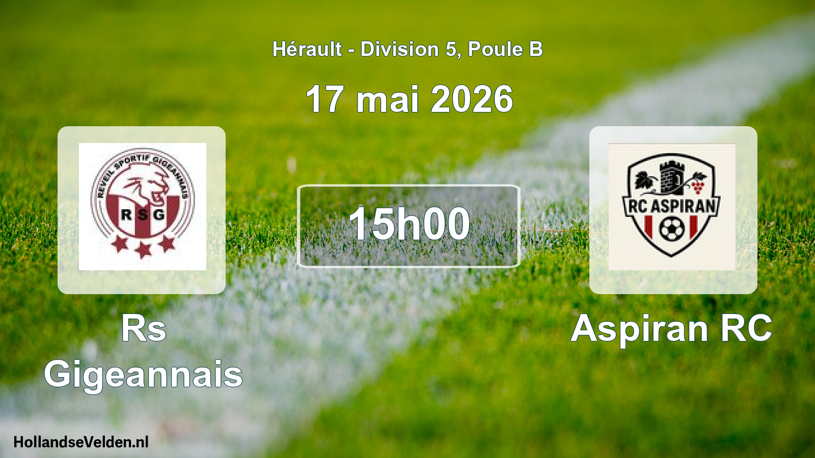 Scheduled Match: Rs Gigeannais - Aspiran RC (17 May 2026)