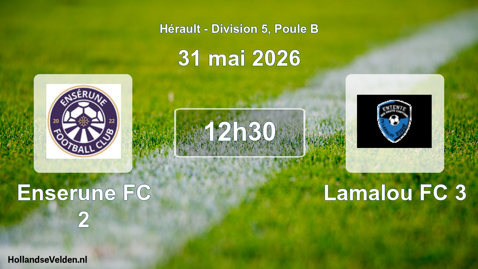 Geplande wedstrijd: Enserune FC 2 - Lamalou FC 3 (31 mei 2026)