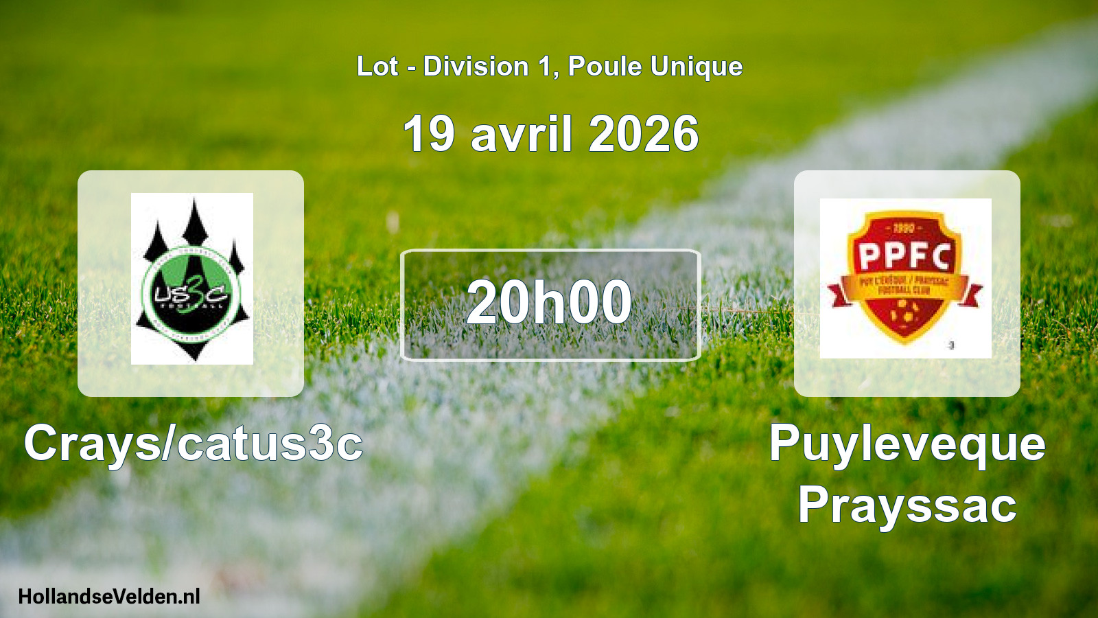 Match programmé: Crays/catus3c - Puyleveque Prayssac (19 avril 2026)