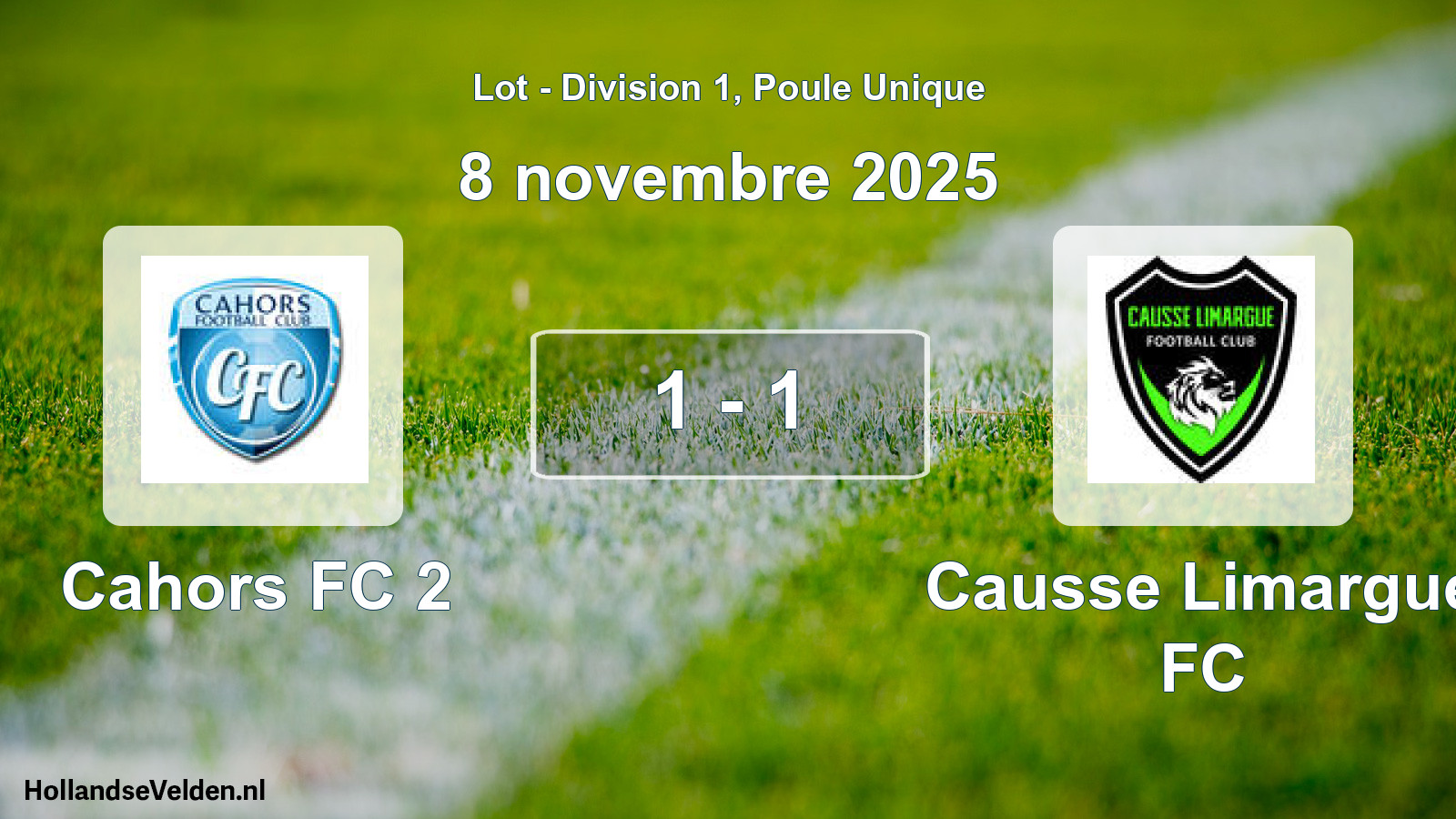 Gespeelde wedstrijd: Cahors FC 2 - Causse Limargue FC 1 - 1 (8 november 2025)