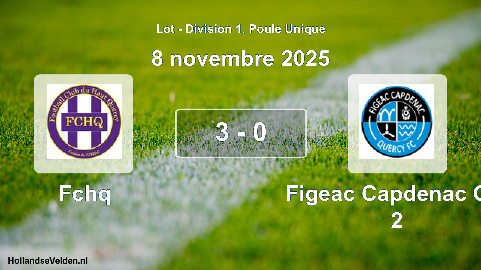 Gespeelde wedstrijd: Fchq - Figeac Capdenac Qfc 2 3 - 0 (8 november 2025)