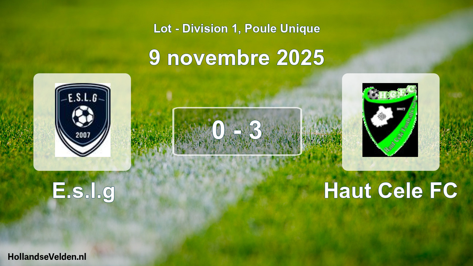 Match joué: E.s.l.g - Haut Cele FC 0 - 3 (9 novembre 2025)
