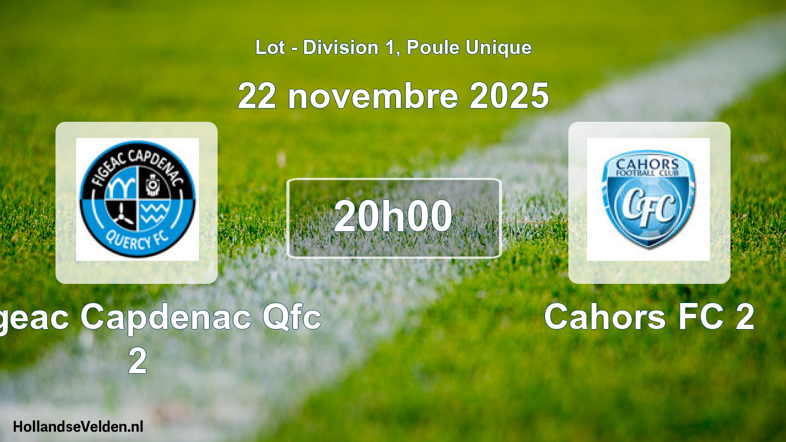 Scheduled Match: Figeac Capdenac Qfc 2 - Cahors FC 2 (22 November 2025)