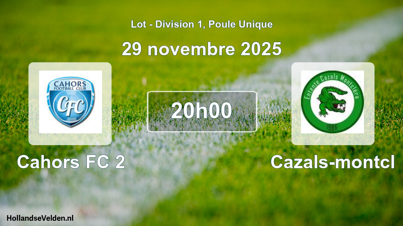 Match programmé: Cahors FC 2 - Cazals-montcl (29 novembre 2025)
