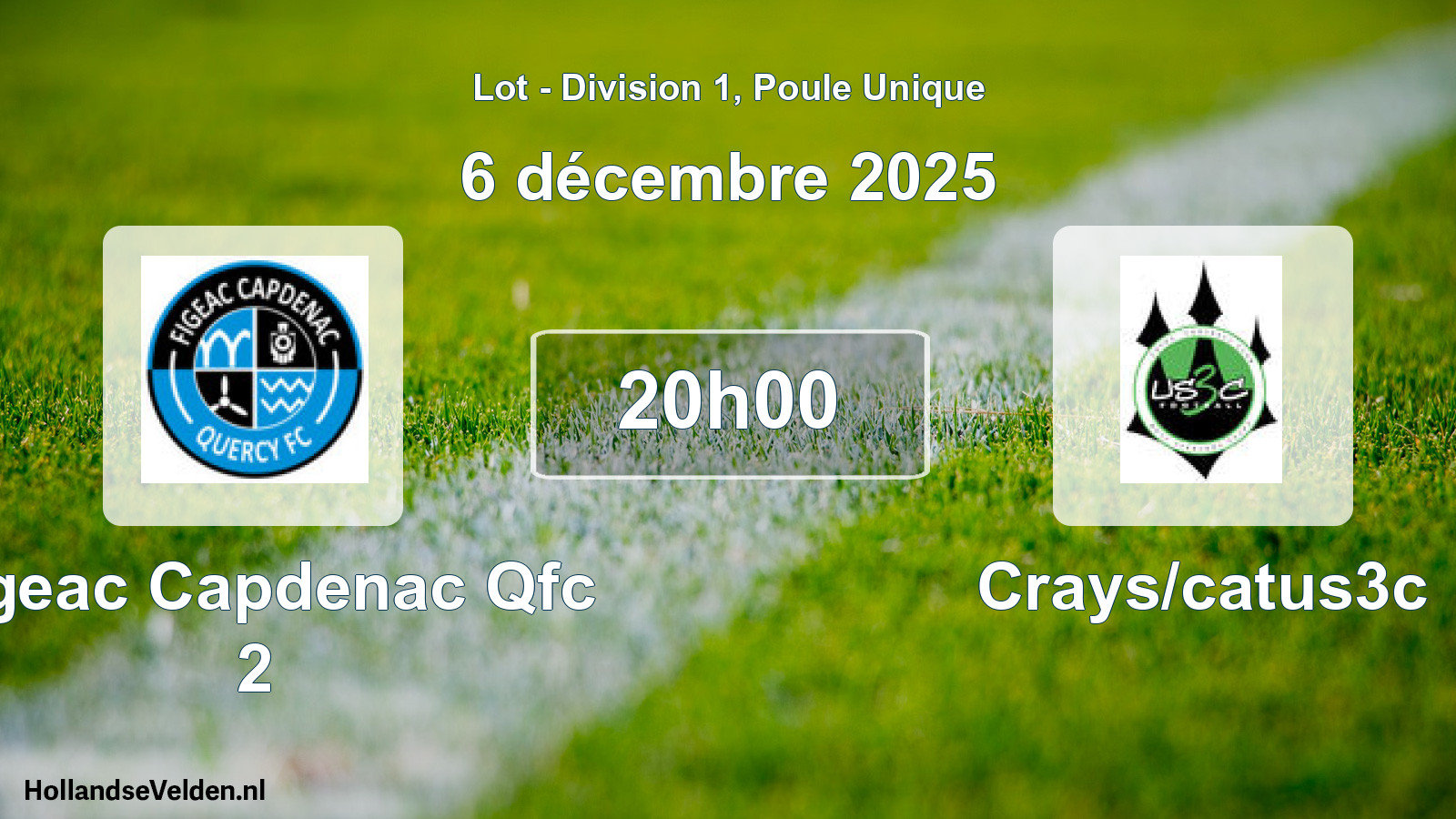 Geplande wedstrijd: Figeac Capdenac Qfc 2 - Crays/catus3c (6 december 2025)