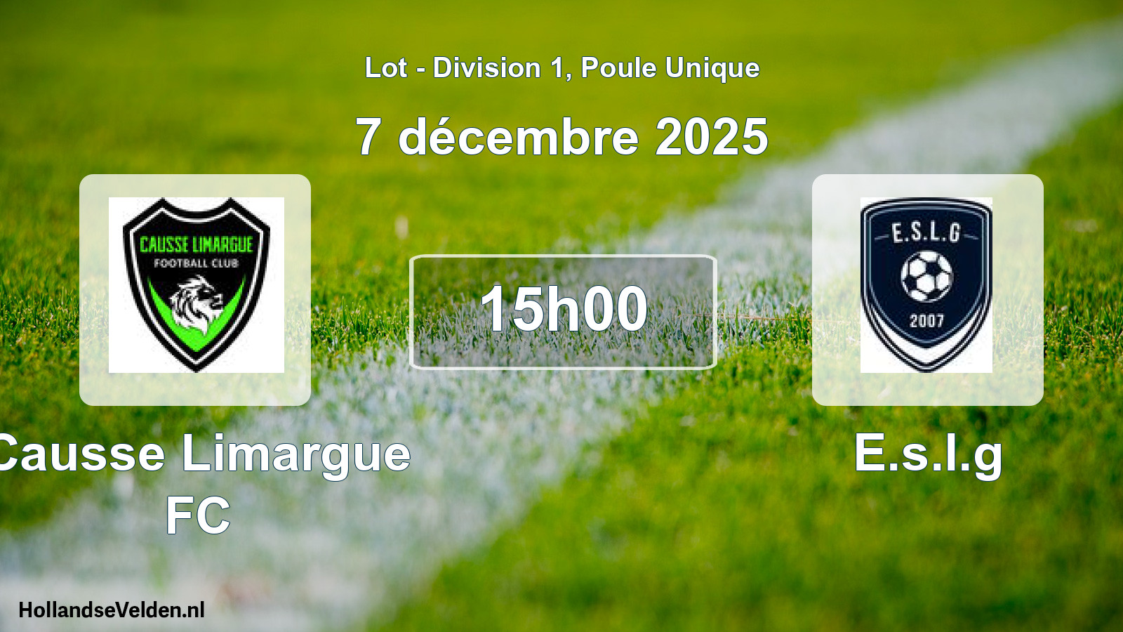 Geplande wedstrijd: Causse Limargue FC - E.s.l.g (7 december 2025)