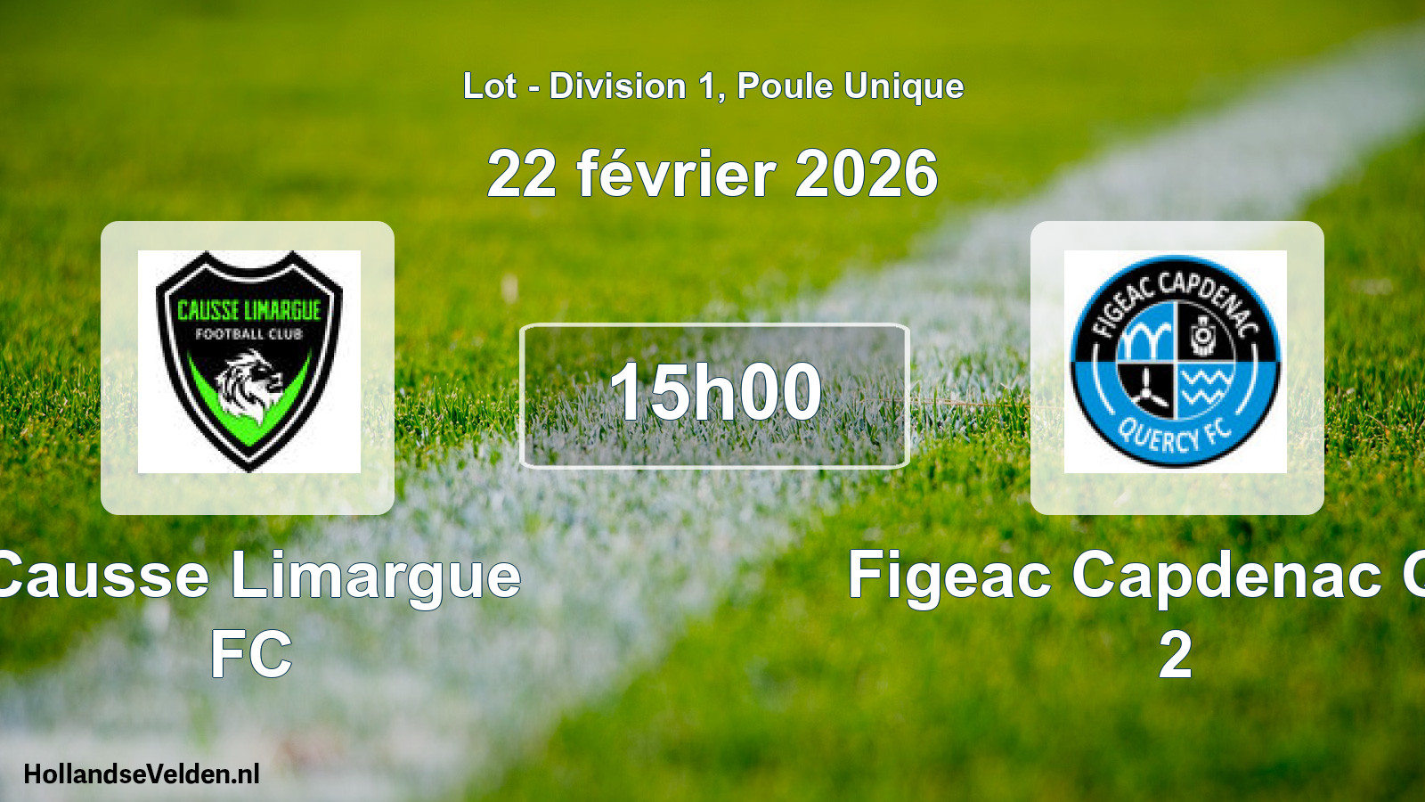 Scheduled Match: Causse Limargue FC - Figeac Capdenac Qfc 2 (22 February 2026)