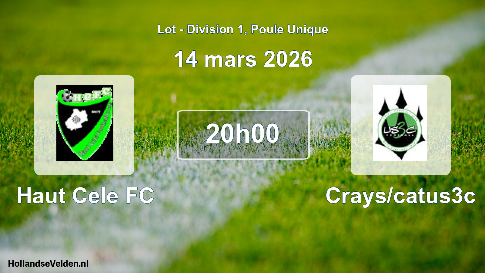 Scheduled Match: Haut Cele FC - Crays/catus3c (14 March 2026)