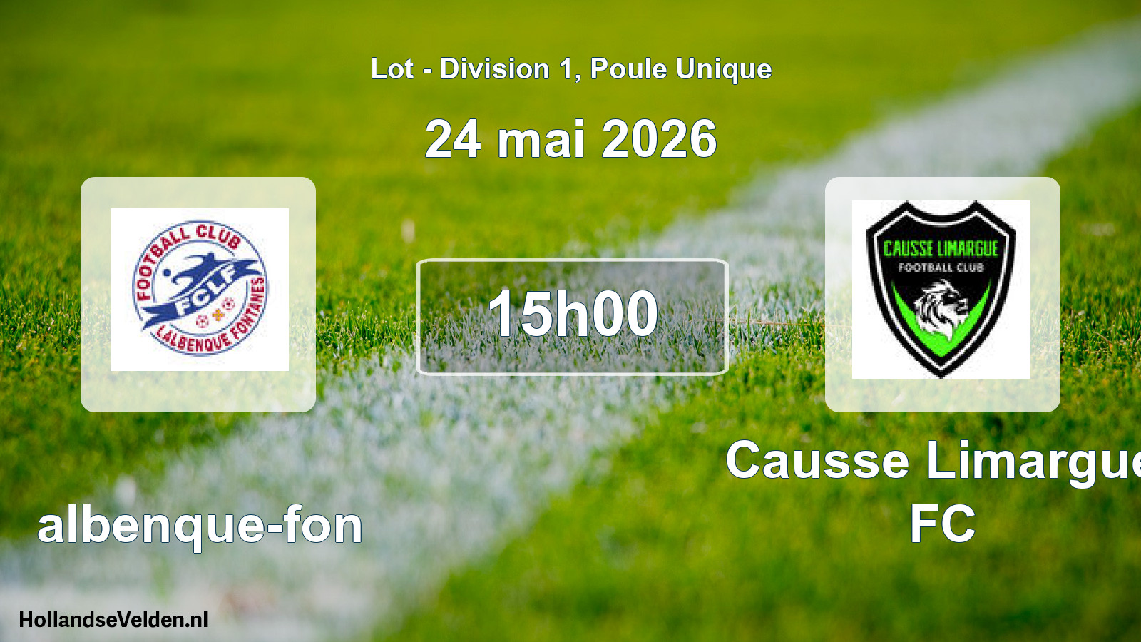 Match programmé: Lalbenque-fon - Causse Limargue FC (24 mai 2026)