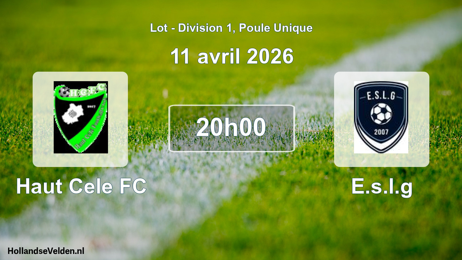 Match programmé: Haut Cele FC - E.s.l.g (11 avril 2026)