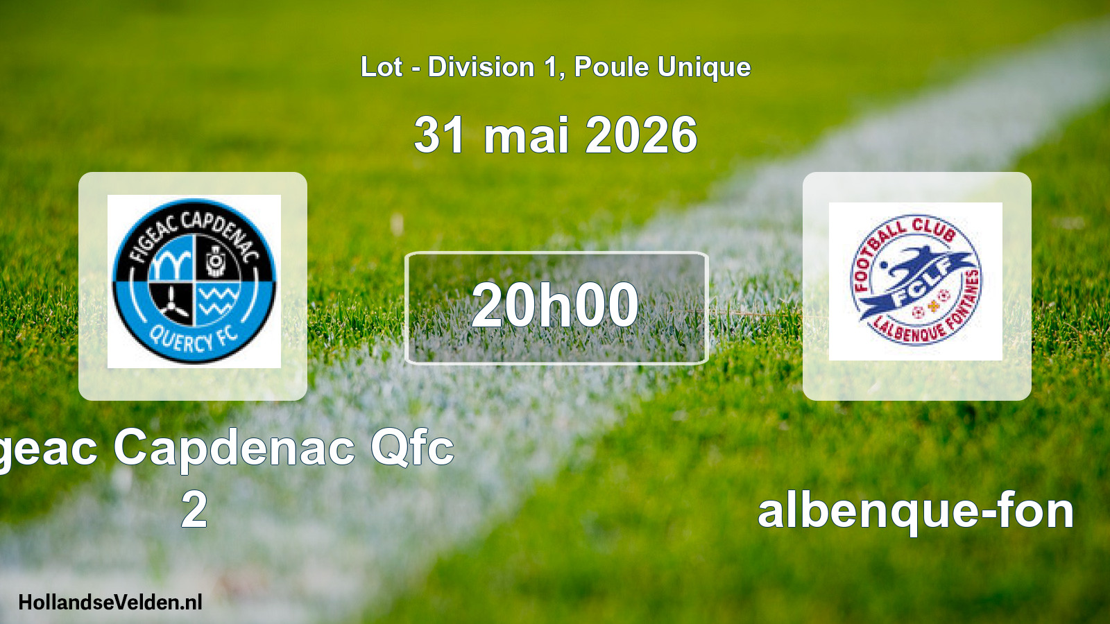Match programmé: Figeac Capdenac Qfc 2 - Lalbenque-fon (31 mai 2026)
