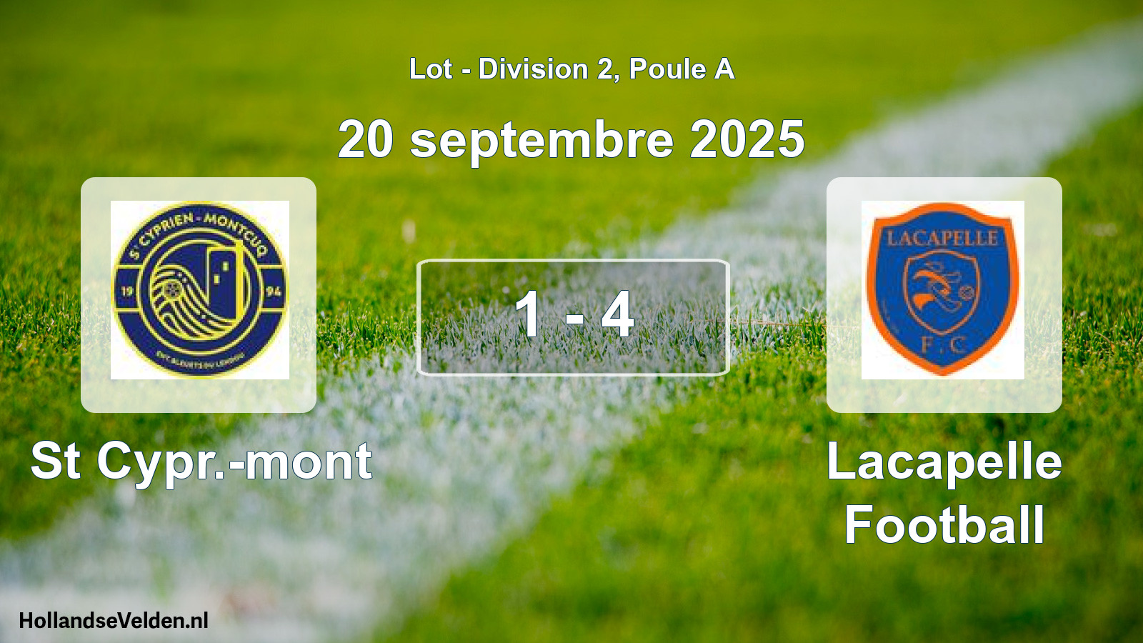 Match joué: St Cypr.-mont - Lacapelle Football 1 - 4 (20 septembre 2025)