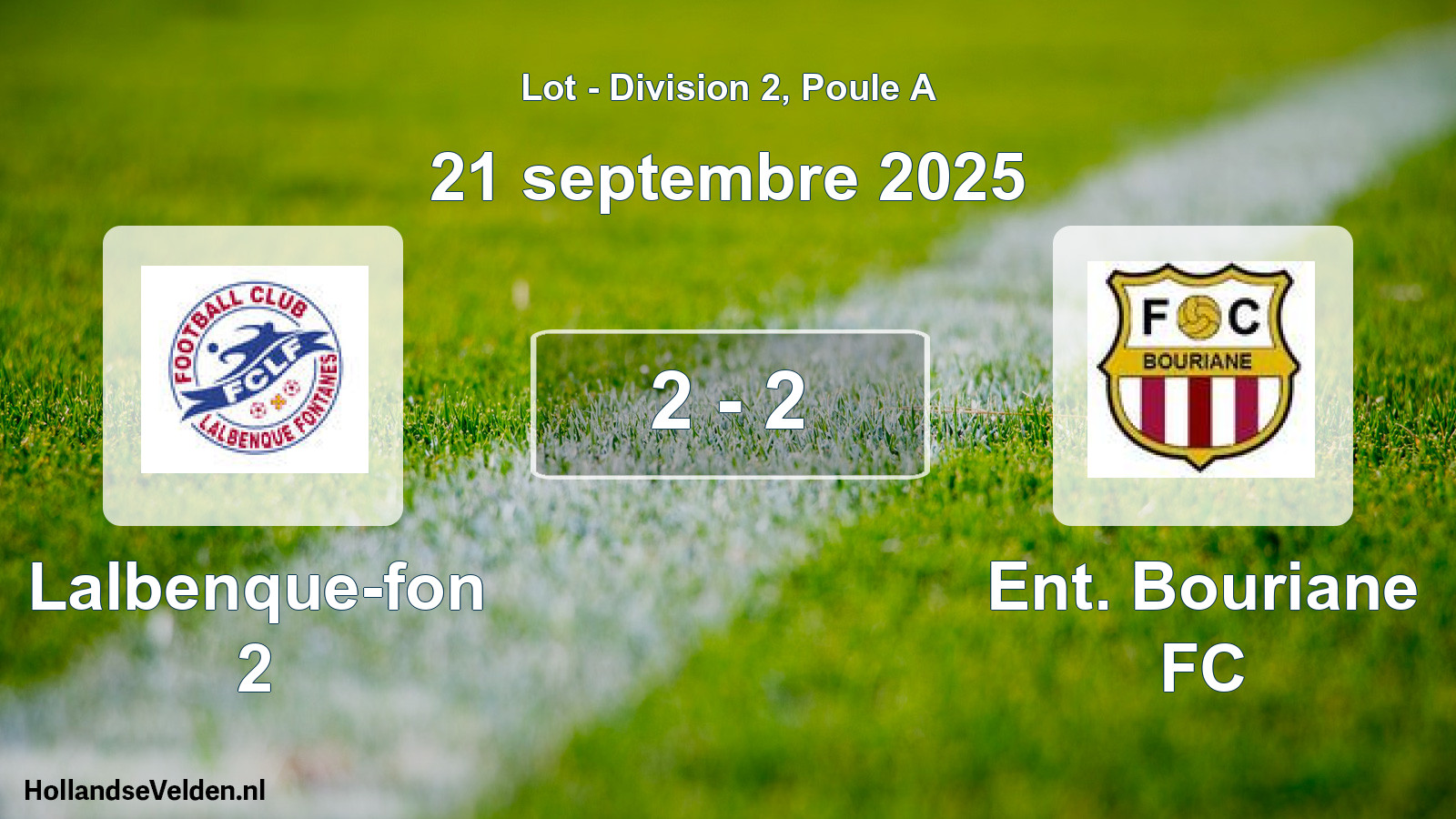 Match joué: Lalbenque-fon 2 - Ent. Bouriane FC 2 - 2 (21 septembre 2025)