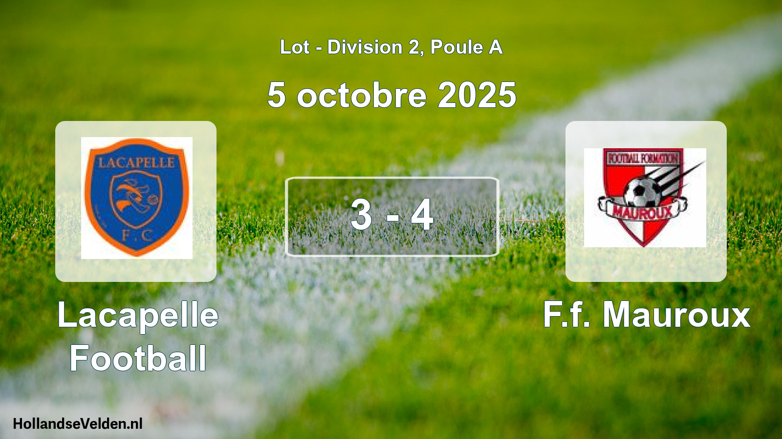 Total number of matches played: Lacapelle Football - F.f. Mauroux 3 - 4 (5 October 2025)