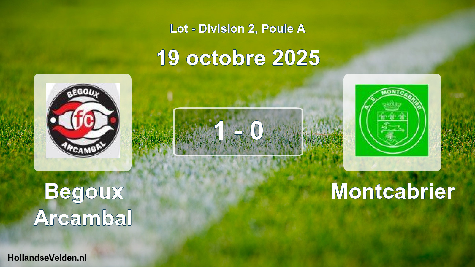 Gespeelde wedstrijd: Begoux Arcambal - Montcabrier 1 - 0 (19 oktober 2025)