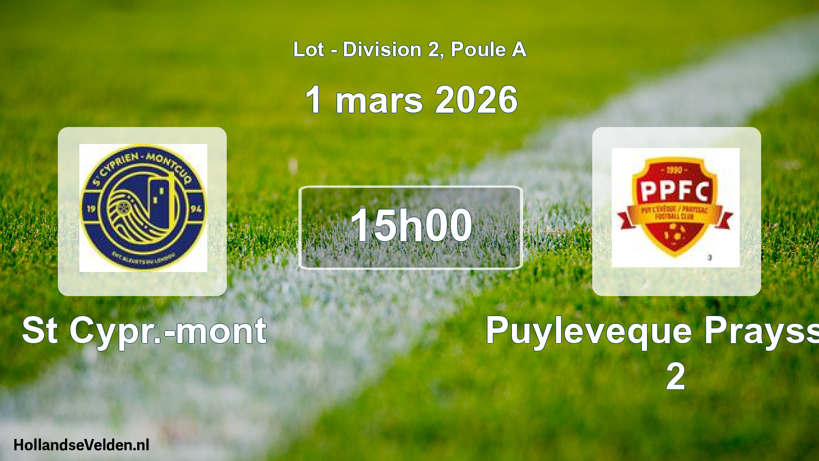 Scheduled Match: St Cypr.-mont - Puyleveque Prayssac 2 (1 March 2026)