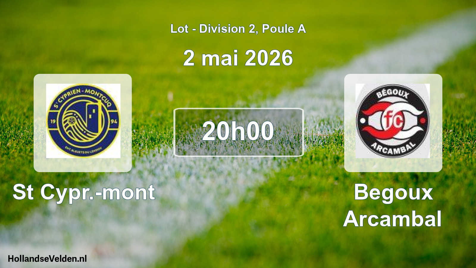 Match programmé: St Cypr.-mont - Begoux Arcambal (2 mai 2026)