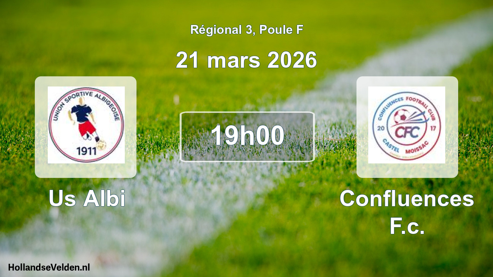 Geplande wedstrijd: Us Albi - Confluences F.c. (21 maart 2026)