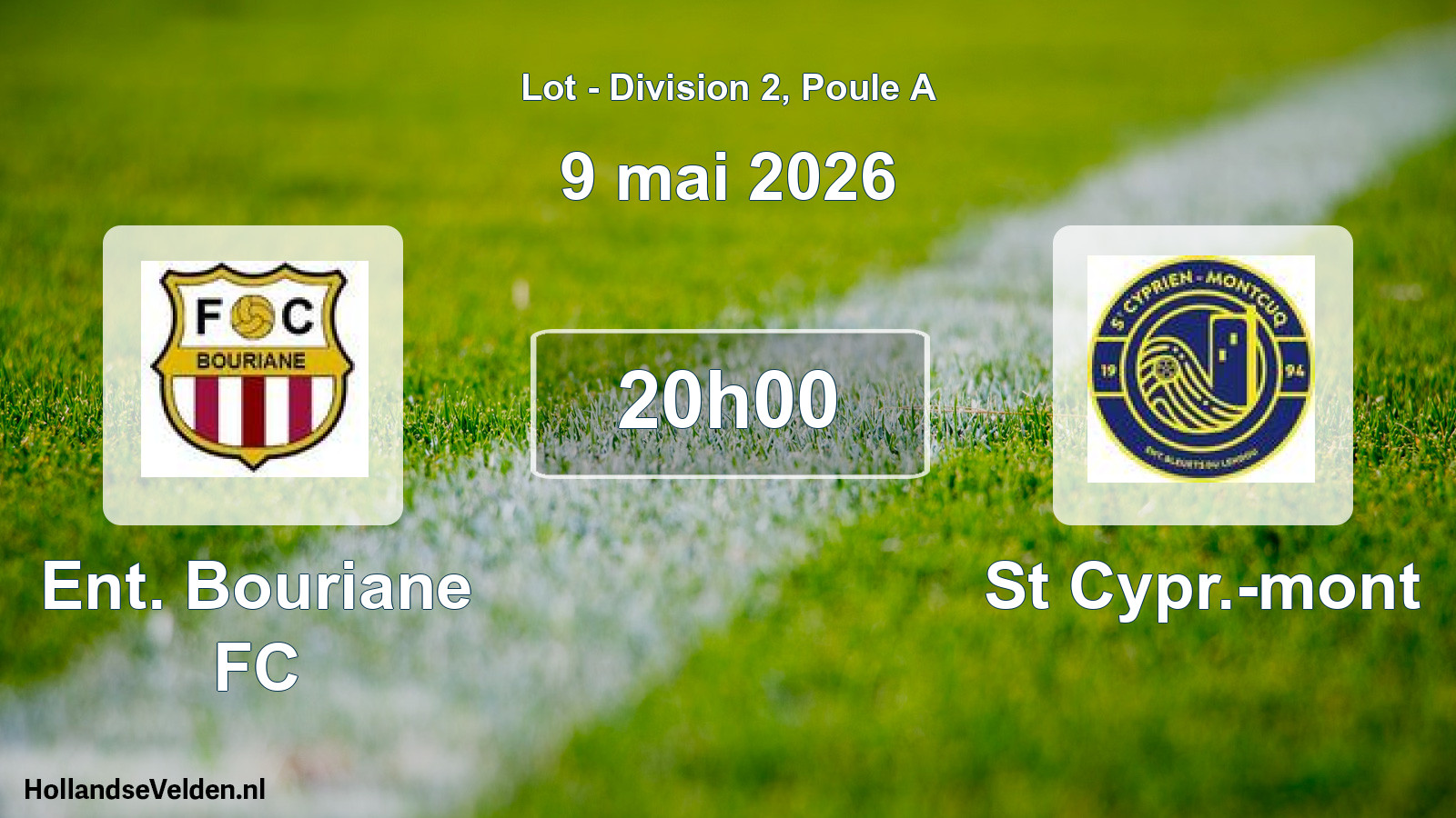 Scheduled Match: Ent. Bouriane FC - St Cypr.-mont (9 May 2026)