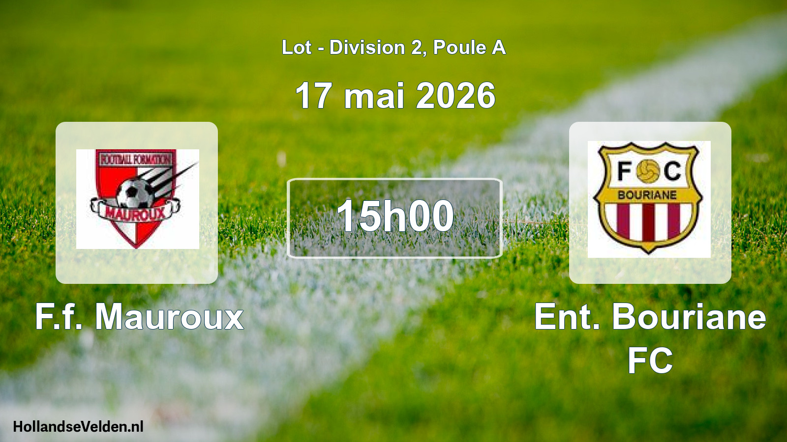 Scheduled Match: F.f. Mauroux - Ent. Bouriane FC (17 May 2026)
