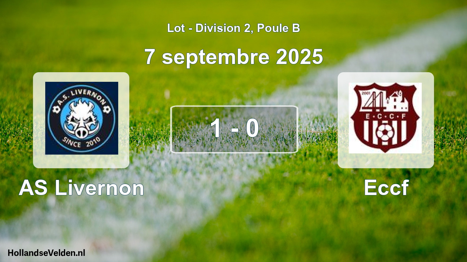 Total number of matches played: AS Livernon - Eccf 1 - 0 (7 September 2025)