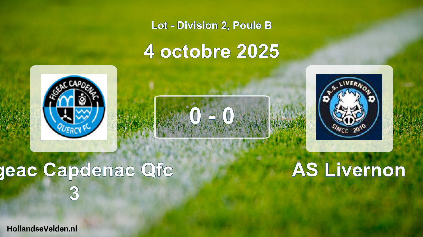 Total number of matches played: Figeac Capdenac Qfc 3 - AS Livernon 0 - 0 (4 October 2025)