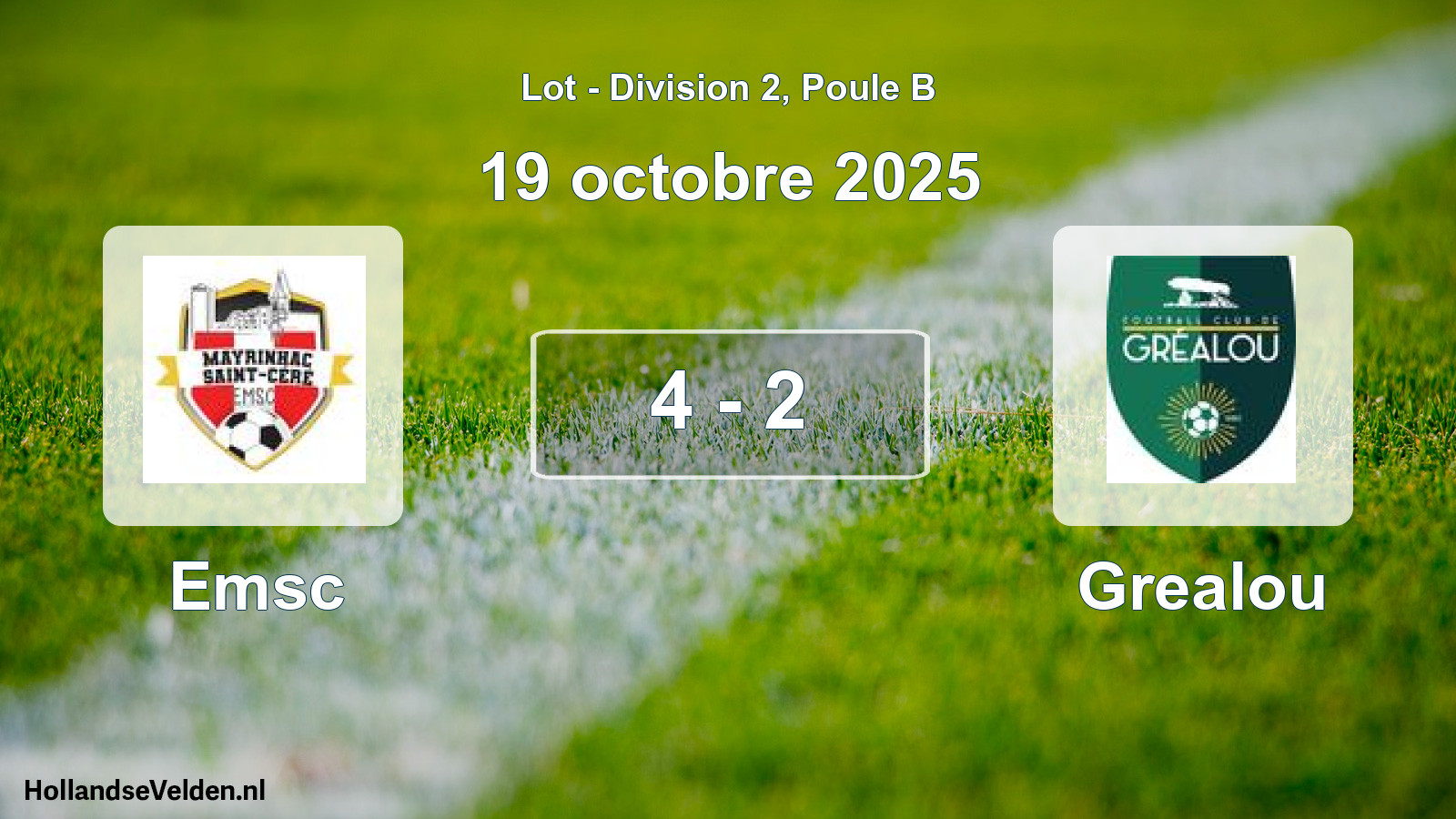 Total number of matches played: Emsc - Grealou 4 - 2 (19 October 2025)