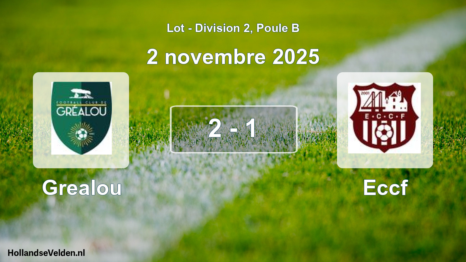 Match joué: Grealou - Eccf 2 - 1 (2 novembre 2025)