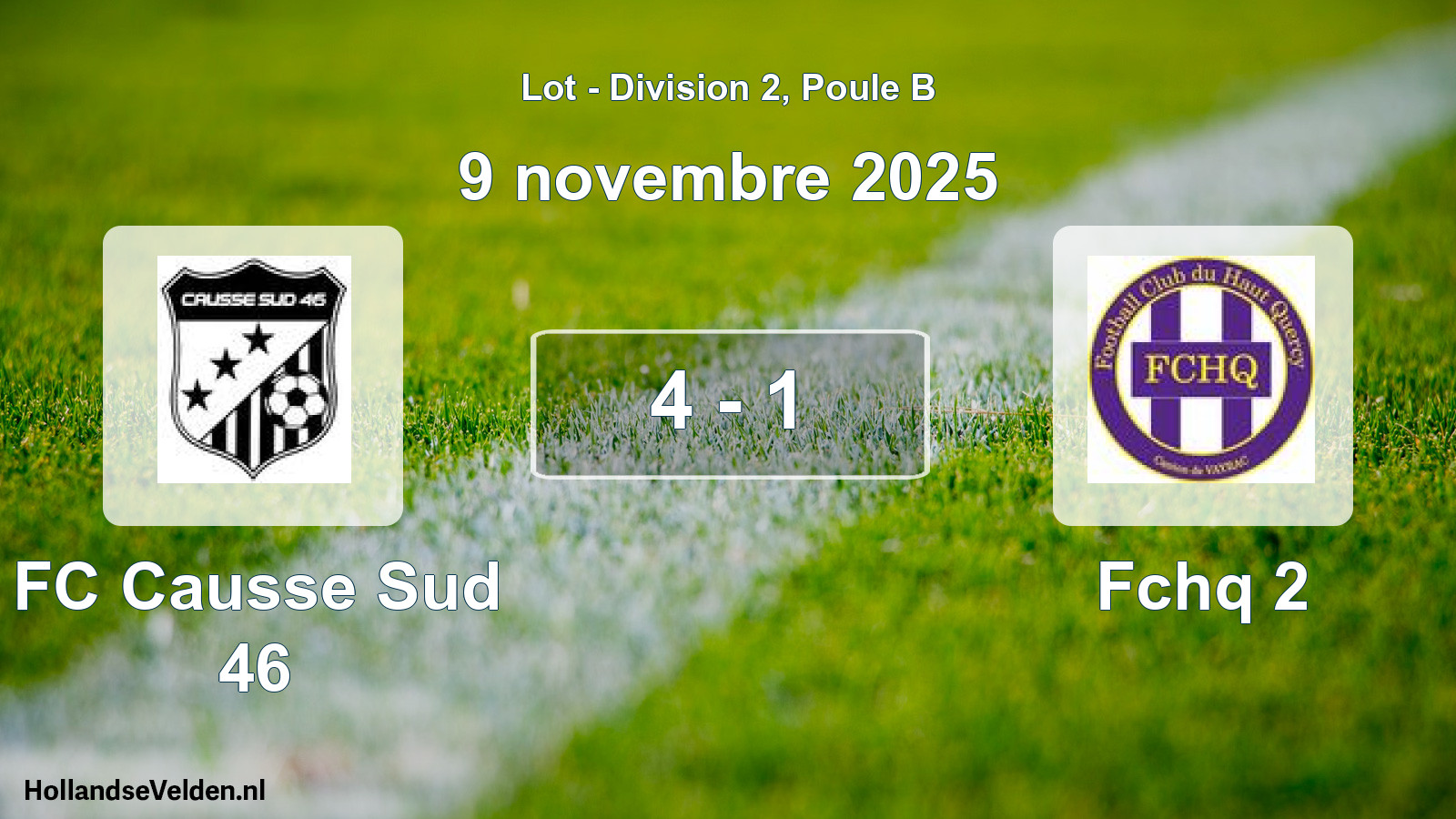 Gespeelde wedstrijd: FC Causse Sud 46 - Fchq 2 4 - 1 (9 november 2025)