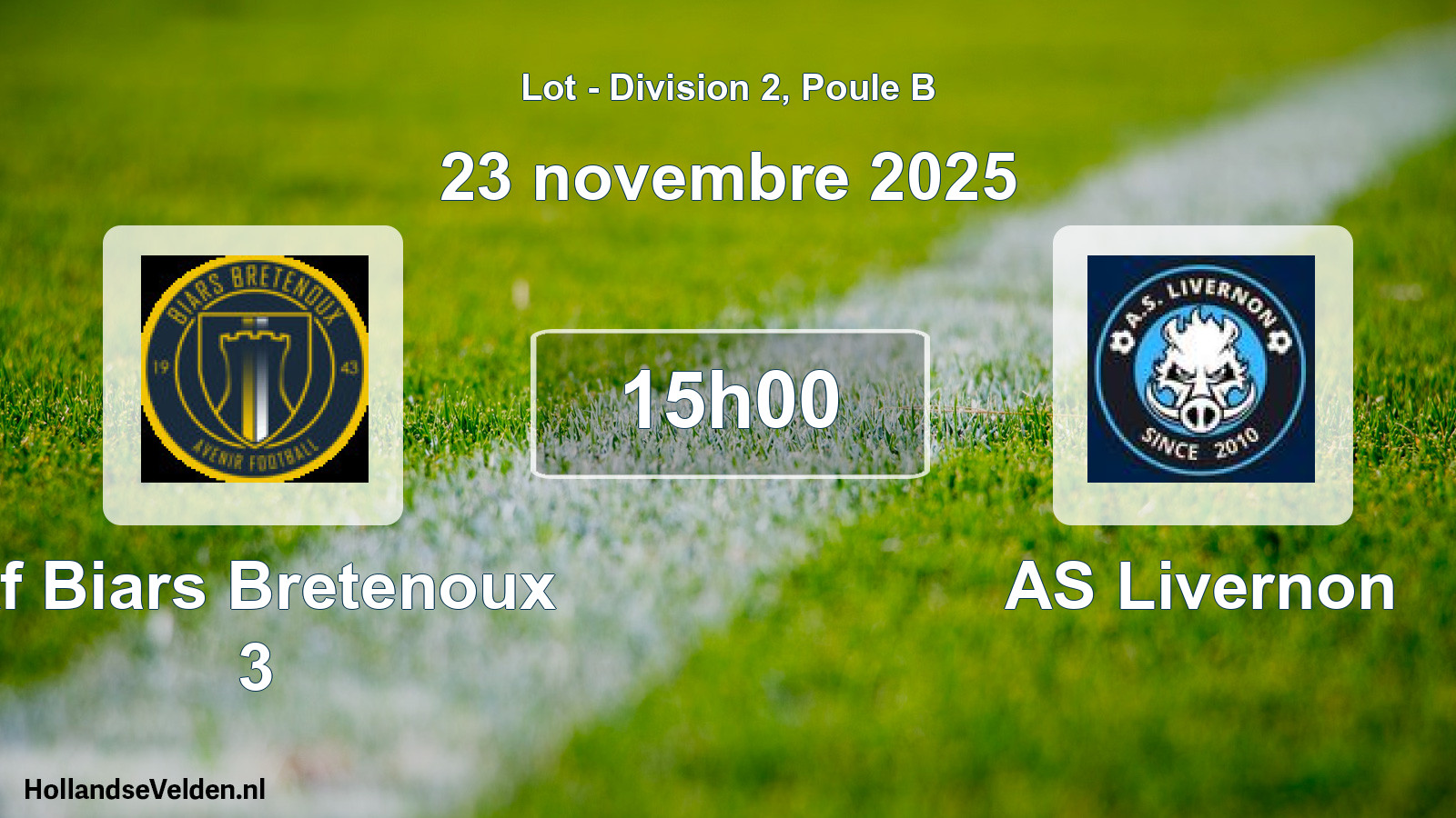 Match programmé: Af Biars Bretenoux 3 - AS Livernon (23 novembre 2025)