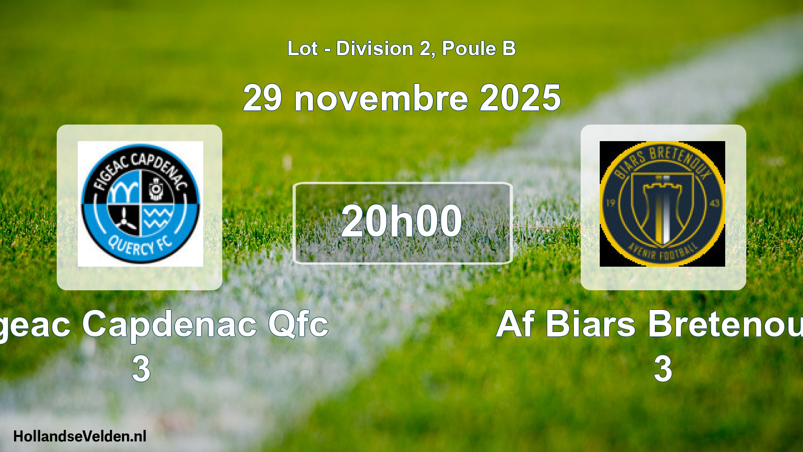 Match programmé: Figeac Capdenac Qfc 3 - Af Biars Bretenoux 3 (29 novembre 2025)