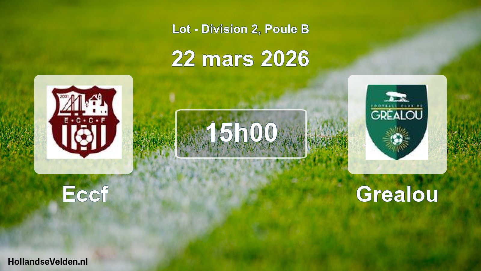 Match programmé: Eccf - Grealou (22 mars 2026)