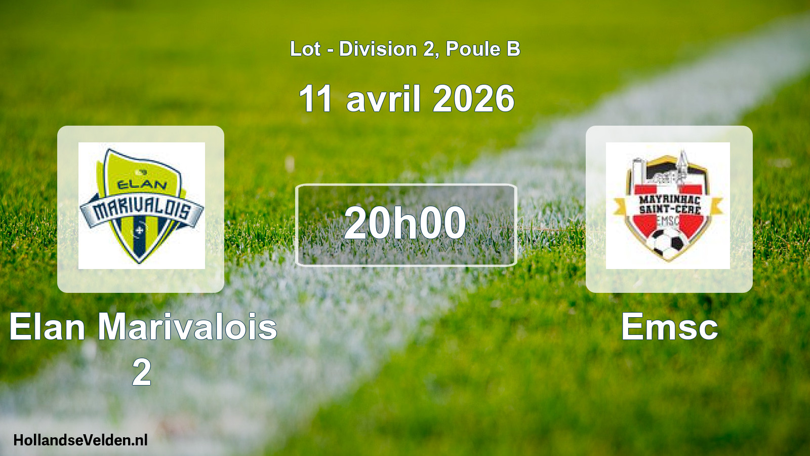 Match programmé: Elan Marivalois 2 - Emsc (11 avril 2026)