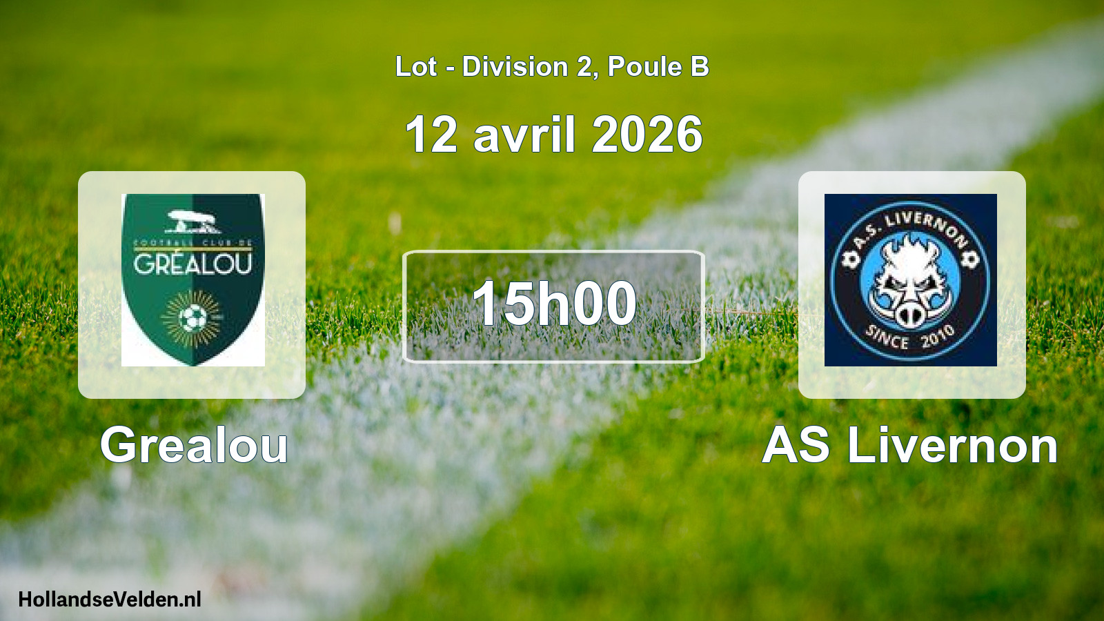 Match programmé: Grealou - AS Livernon (12 avril 2026)