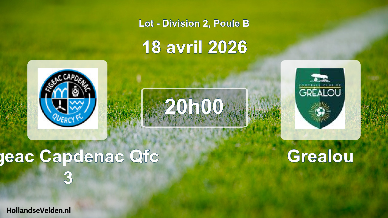 Match programmé: Figeac Capdenac Qfc 3 - Grealou (18 avril 2026)