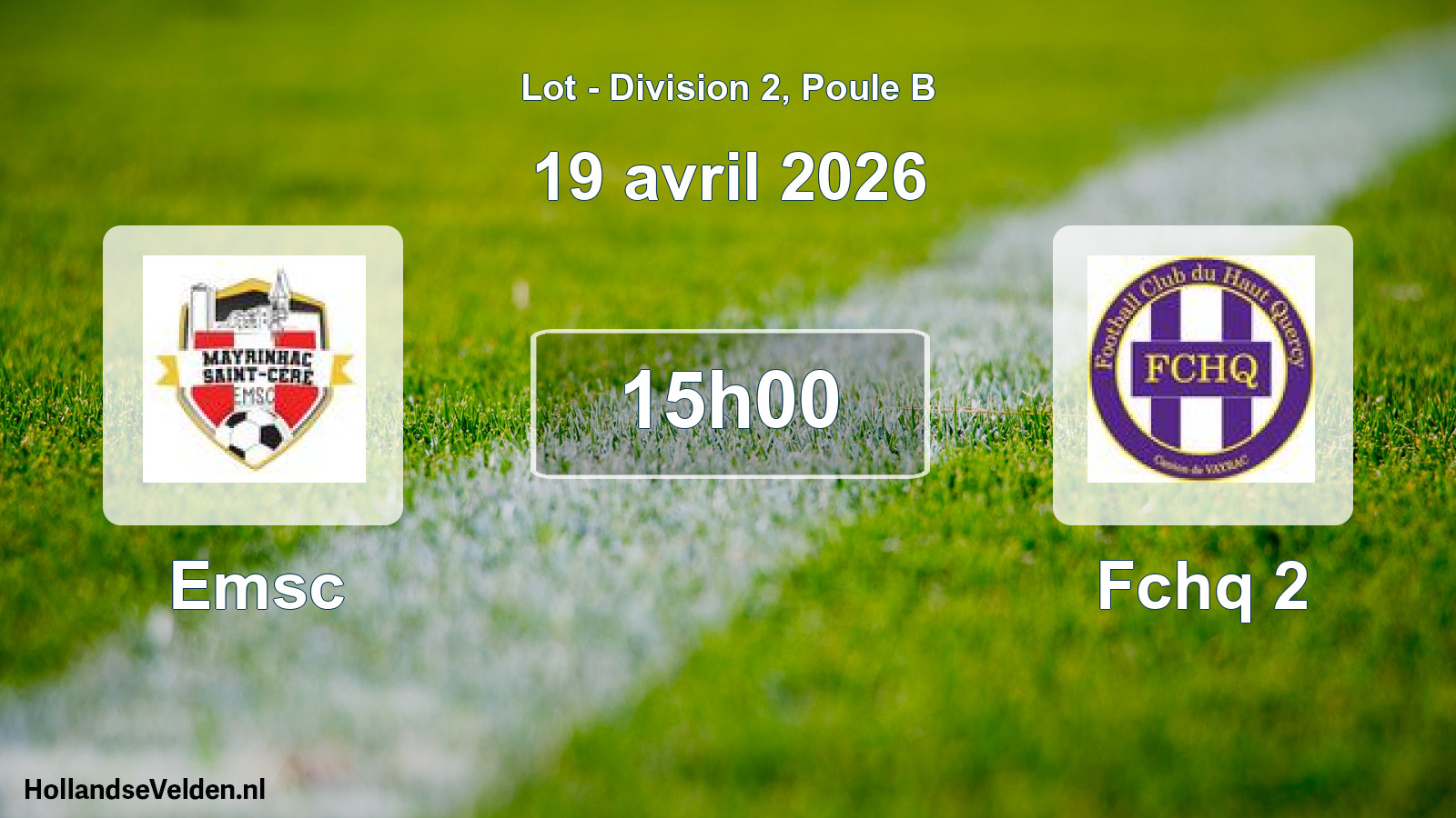 Match programmé: Emsc - Fchq 2 (19 avril 2026)