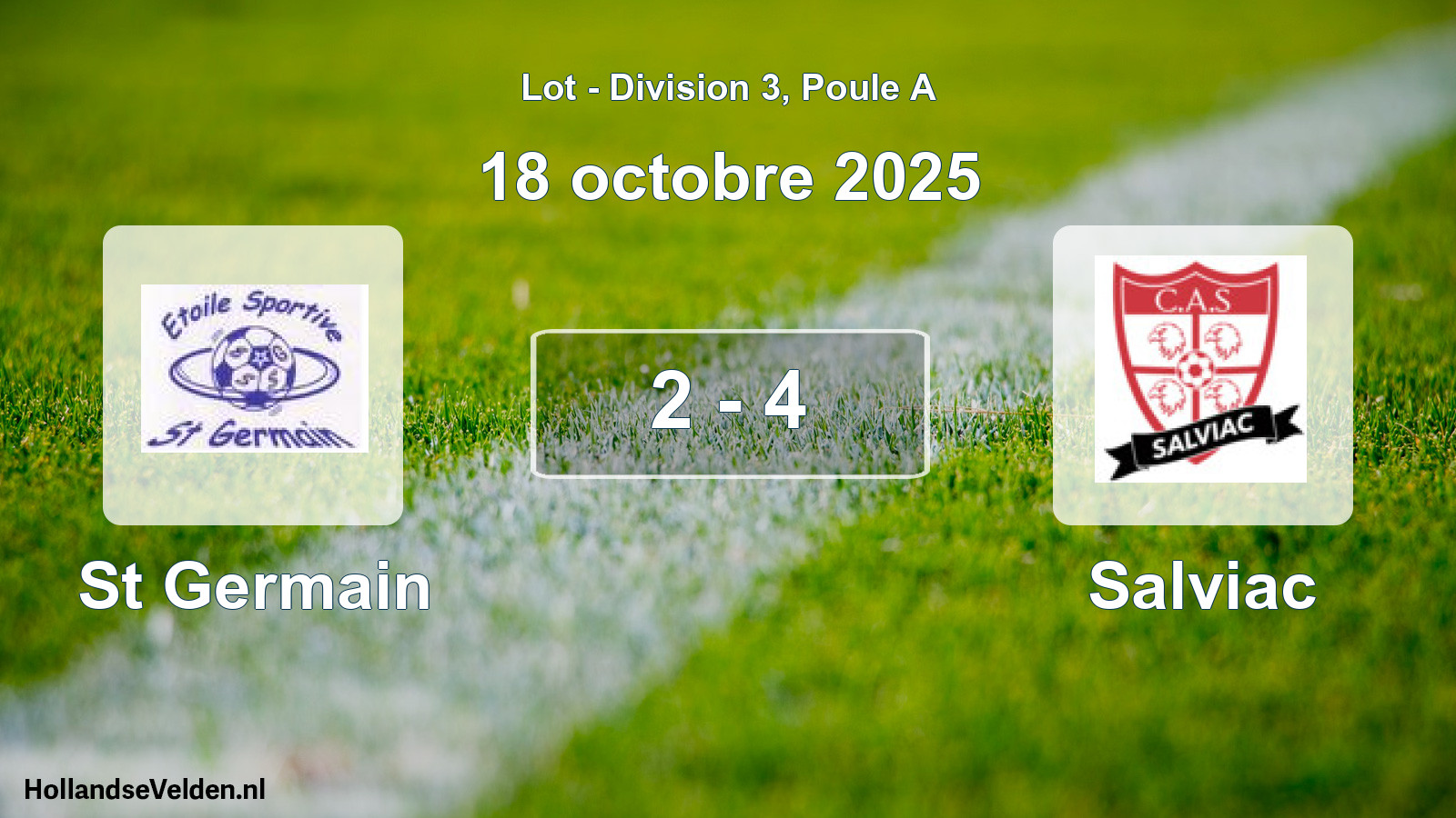 Match joué: St Germain - Salviac 2 - 4 (18 octobre 2025)
