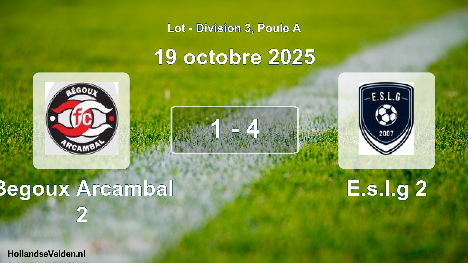 Match joué: Begoux Arcambal 2 - E.s.l.g 2 1 - 4 (19 octobre 2025)