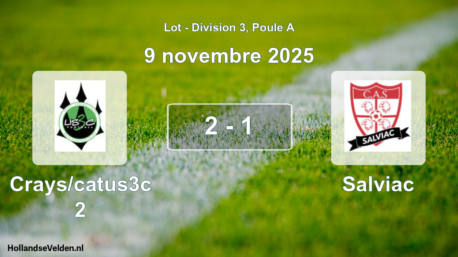 Match joué: Crays/catus3c 2 - Salviac 2 - 1 (9 novembre 2025)