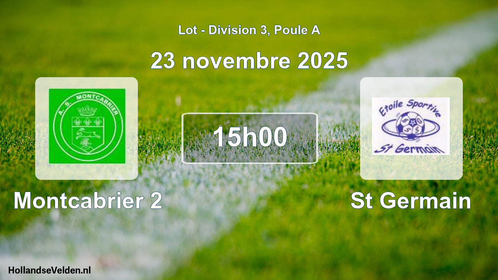 Match programmé: Montcabrier 2 - St Germain (23 novembre 2025)
